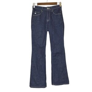 Something by Edwin Lisa Flare Mid Rise Dark Wash Jeans Made in Japan Size 27